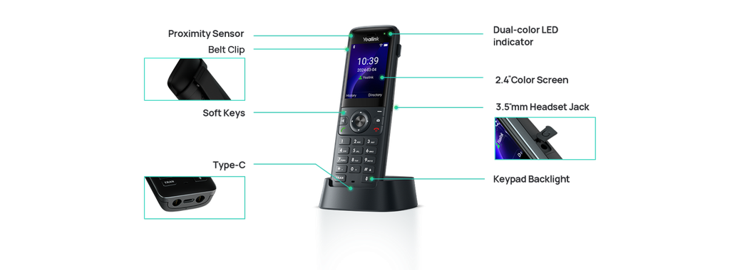 Yealink AX83H Cordless Wi-Fi VoIP Phone