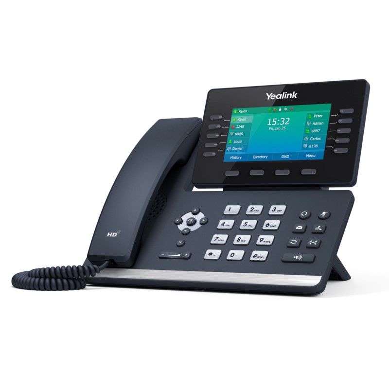 Yealink Prime Business Phone with 4.4" color LCD Screen and built-in Bluetooth 4.2 with PS5V2000US-SLIM Power Supply (SIP-T54W-WITHPS)